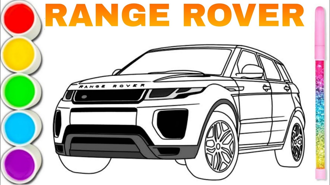 Range rover car drawing painting coloring for kids and toddlers child art