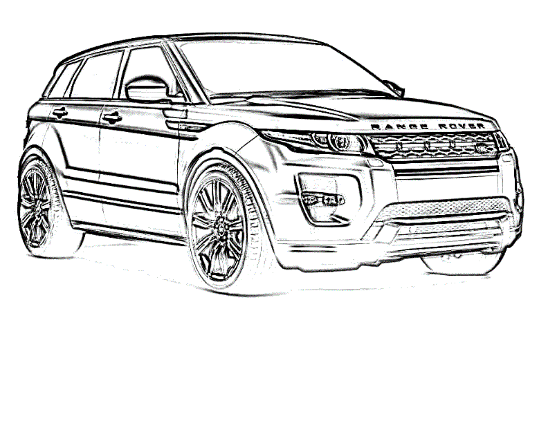 Land rover evoque coloring book to print and online
