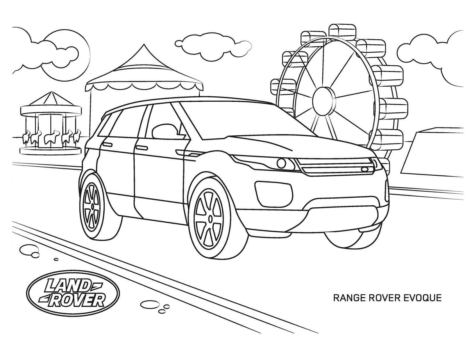 Range rover evoque coloring page