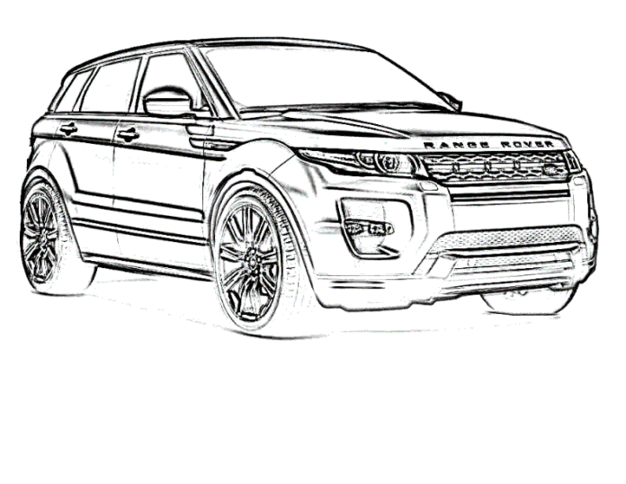 Land rover evoque coloring book to print and online