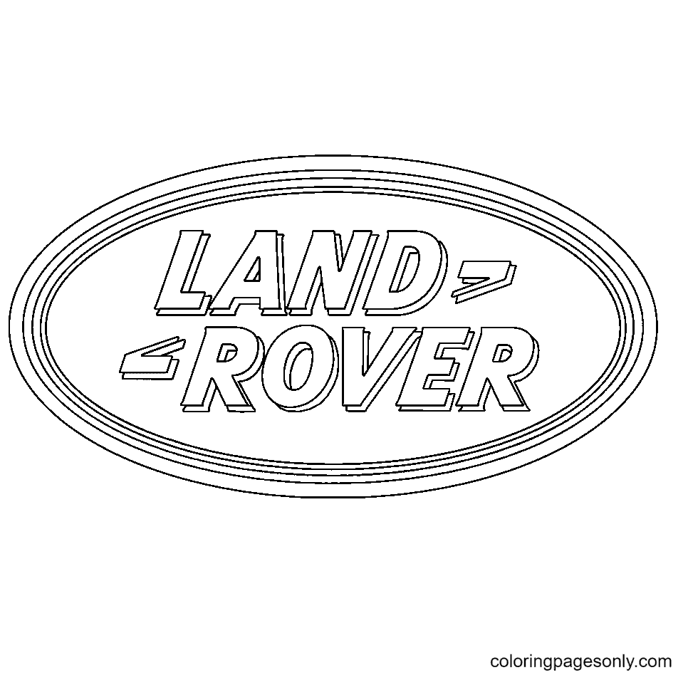 Land rover logo coloring page