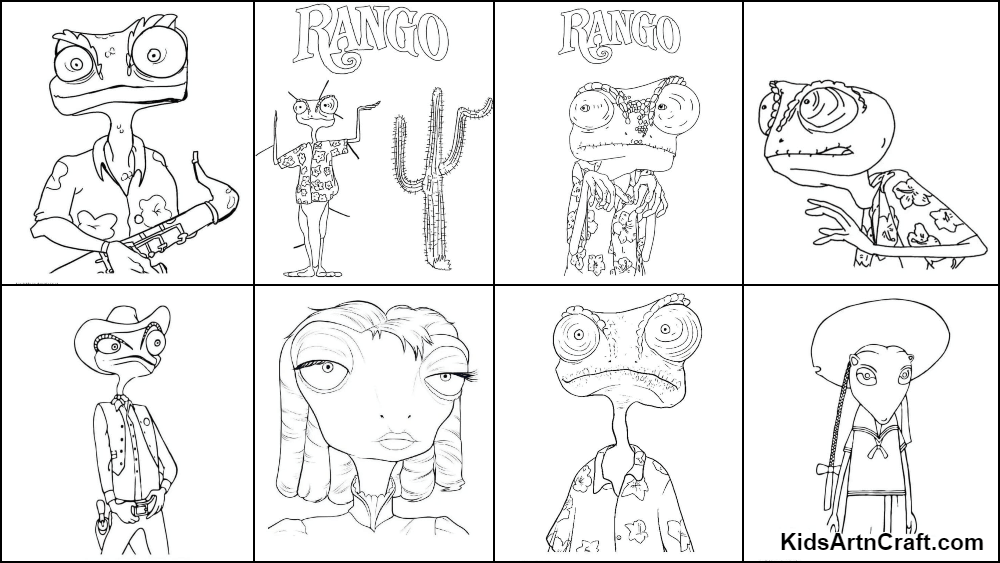 Rango coloring pages for kids â free printables