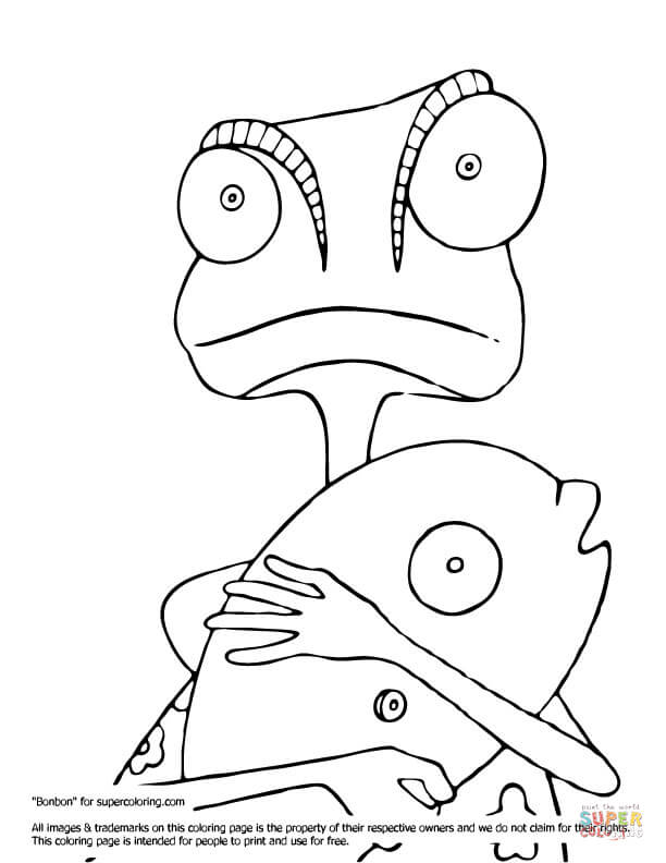 Rango with fish coloring page free printable coloring pages
