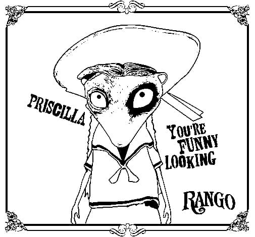 Rango cartoon coloring page