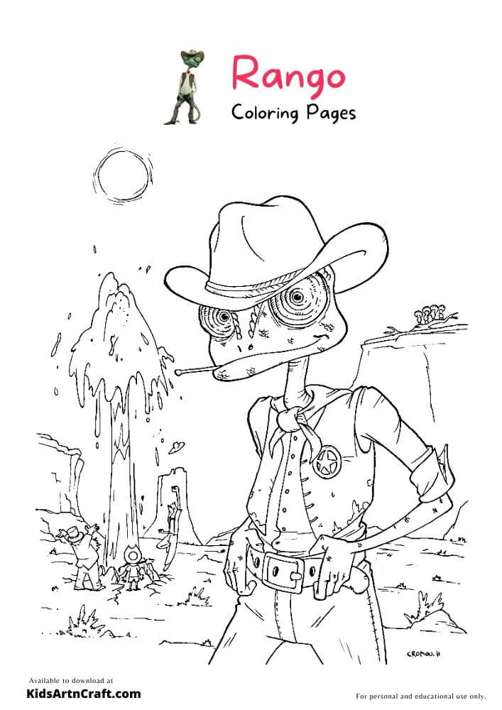 Rango coloring pages for kids â free printables