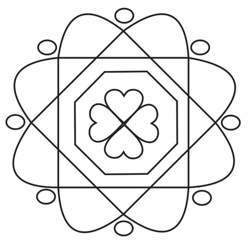 Very easy rangoli coloring page