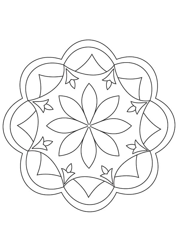 Simple rangoli fãrbung seite