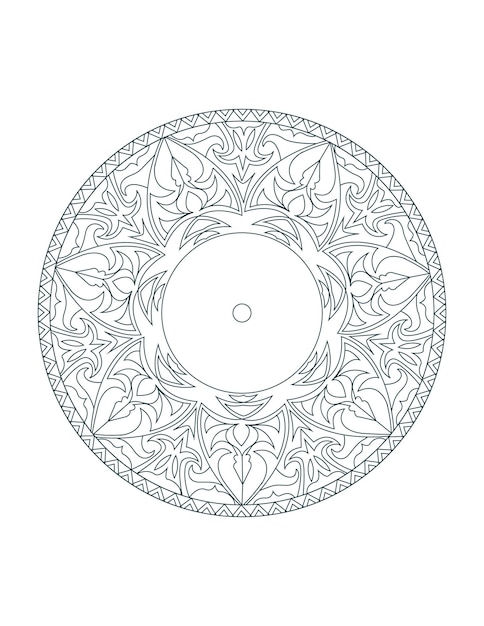 Premium vector indian rangoli flower and leaf hand drawn mandala coloring pages for adults and kids coloring book