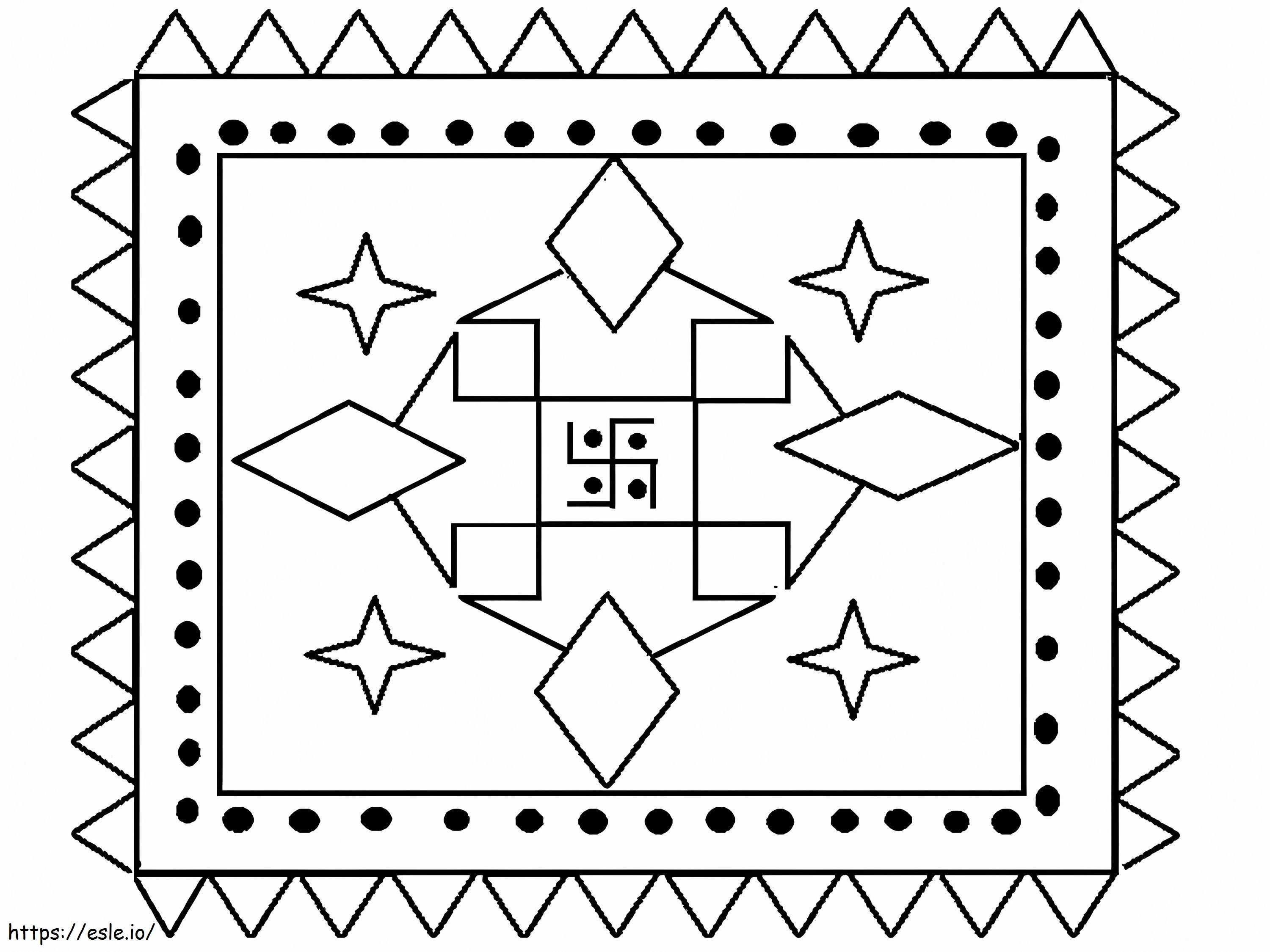 Free rangoli coloring page