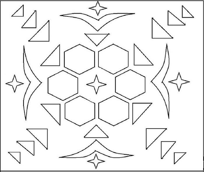Rangoli coloring printable page for kids