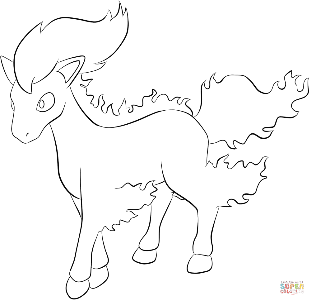 Ponyta coloring page free printable coloring pages