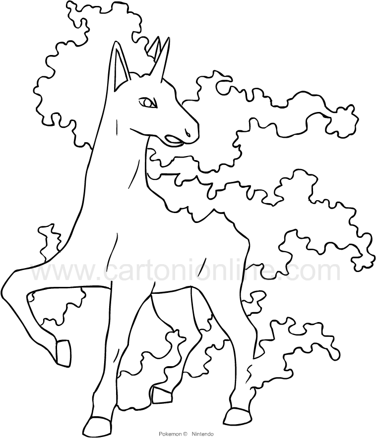 Rapidash from pokemon coloring page