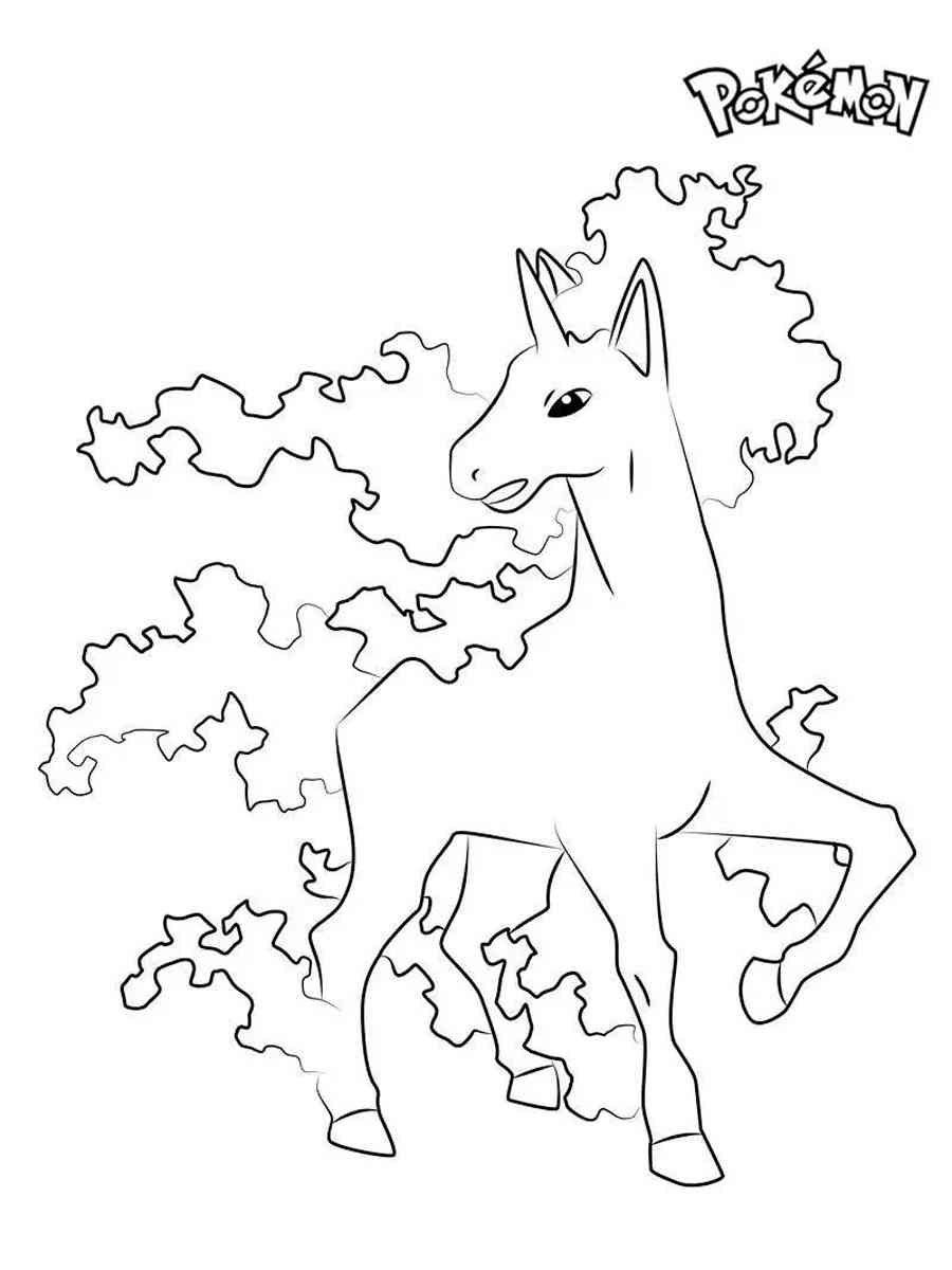 Pokemon rapidash coloring pages