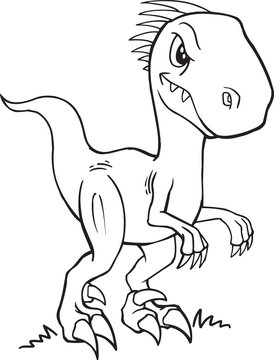 Velociraptor dinosaur coloring page vector illustration art vector