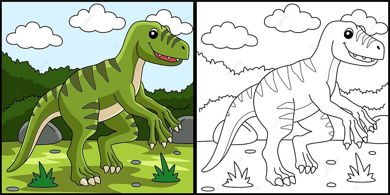 Velociraptor dinosaur coloring page illustration page animal velociraptor vector page animal velociraptor png and vector with transparent background for free download