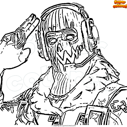 Dibujo para colorear fortnite raptor
