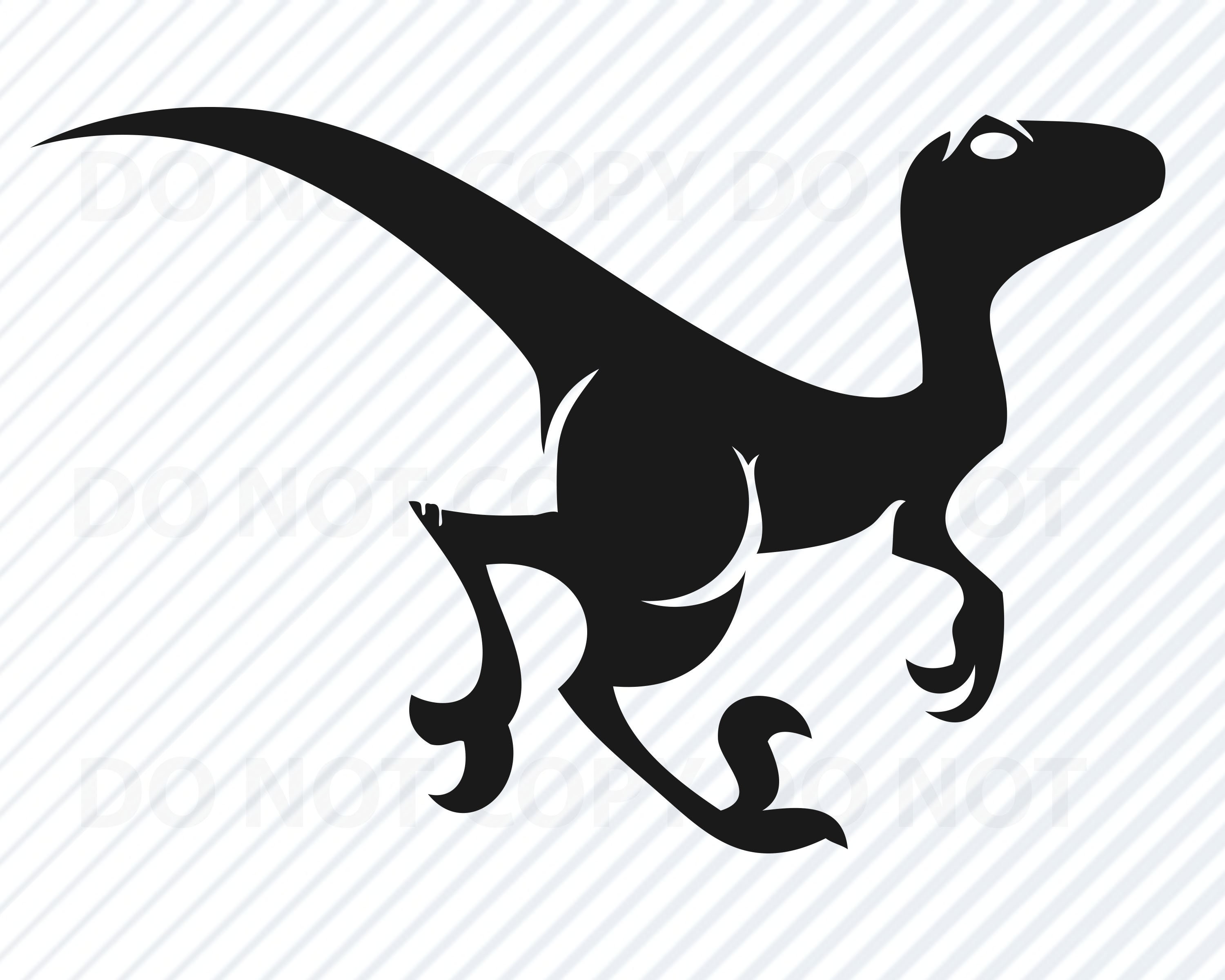 Raptor svg files dinosaur vector images silhouette clip art for vinyl stencil cutting velociraptor eps png stencil clipart download now