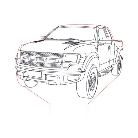 Ford raptor d illusion lamp plan vector file