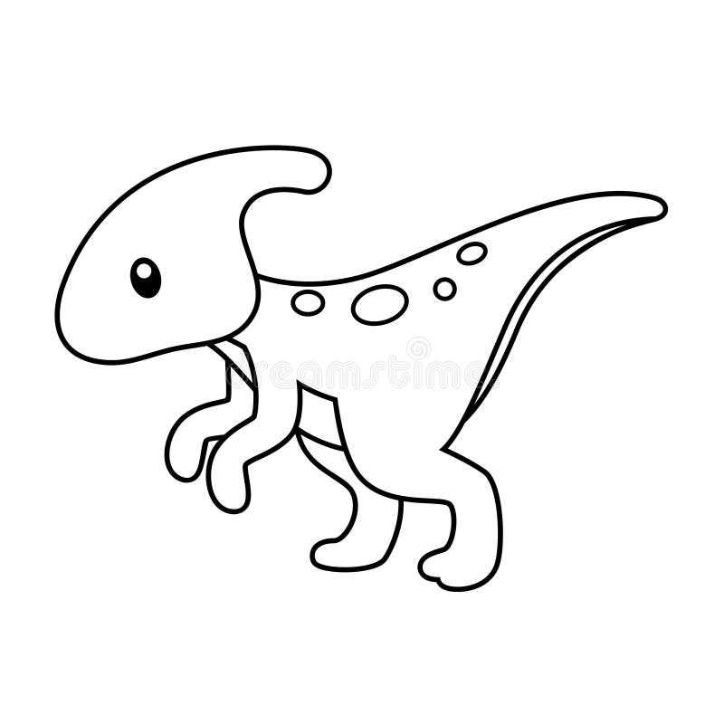 Cute velociraptor coloring page vector illustration on white stock vector