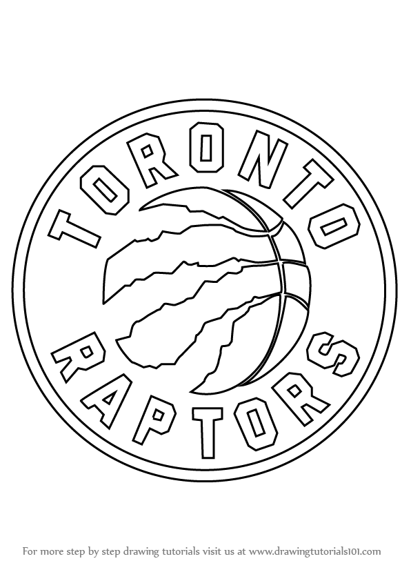 Step by step how to draw toronto raptors logo drawingtutorials toronto raptors raptors coloring pages