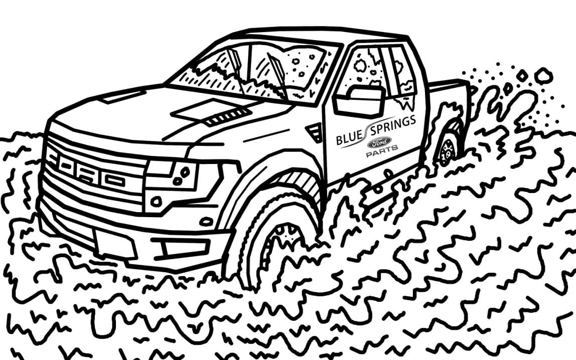 Ford raptor pickup coloring page