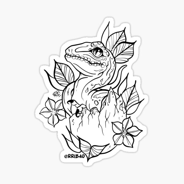 Velociraptor hatching sticker for sale by robertr