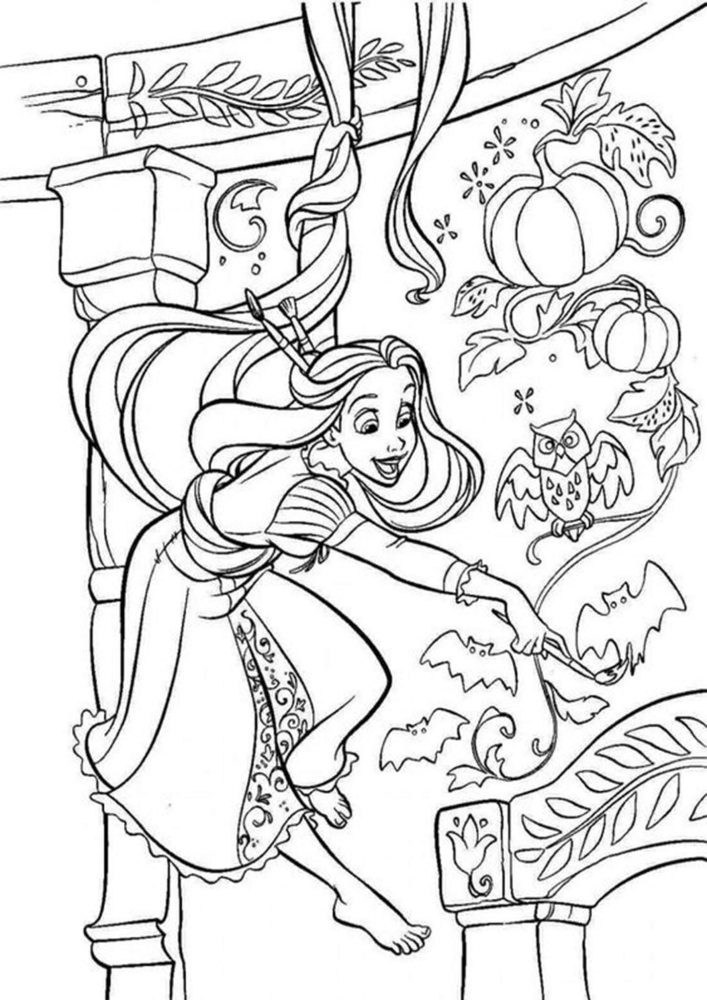 Free easy to print tangled coloring pages