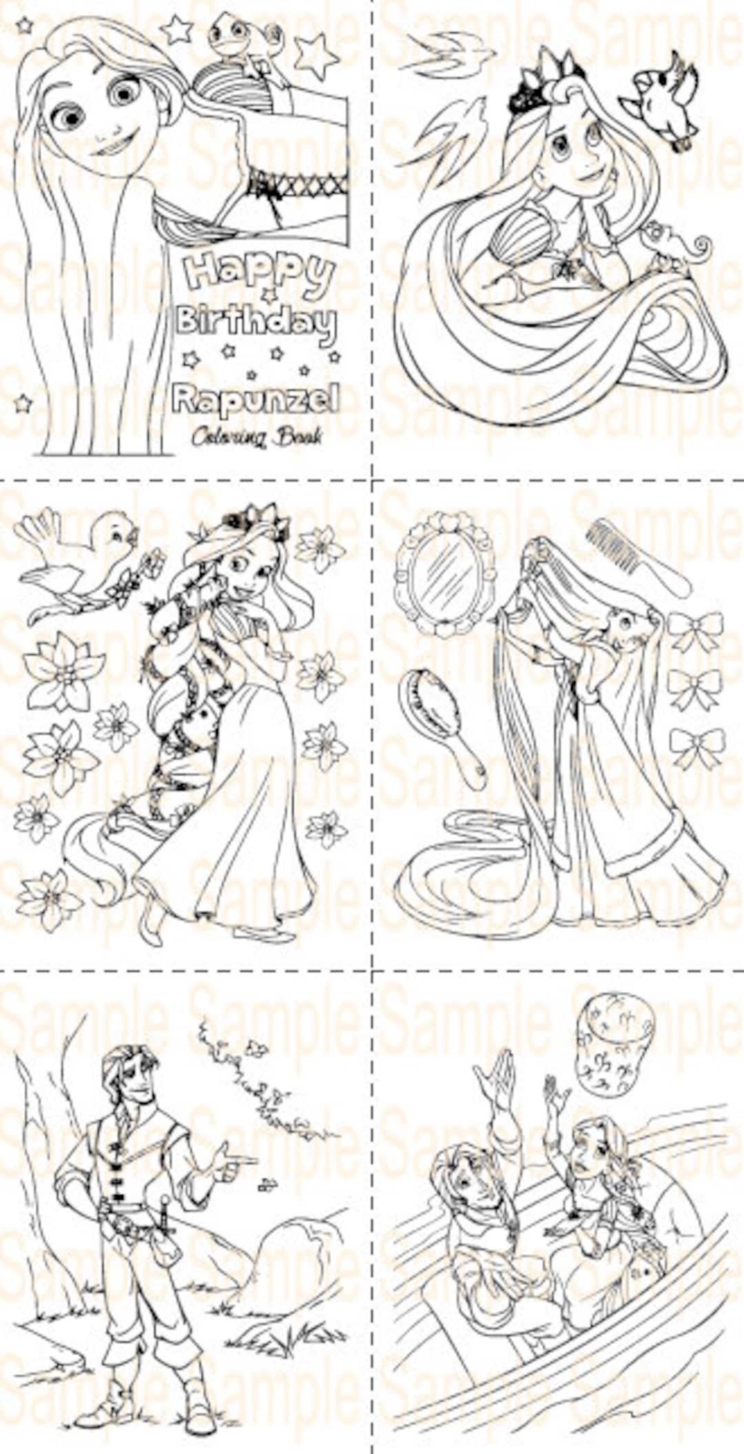 Rapunzel coloring book rapunzel birthday party printables coloring pages sheets princess birthday party favors activity instant download pdf