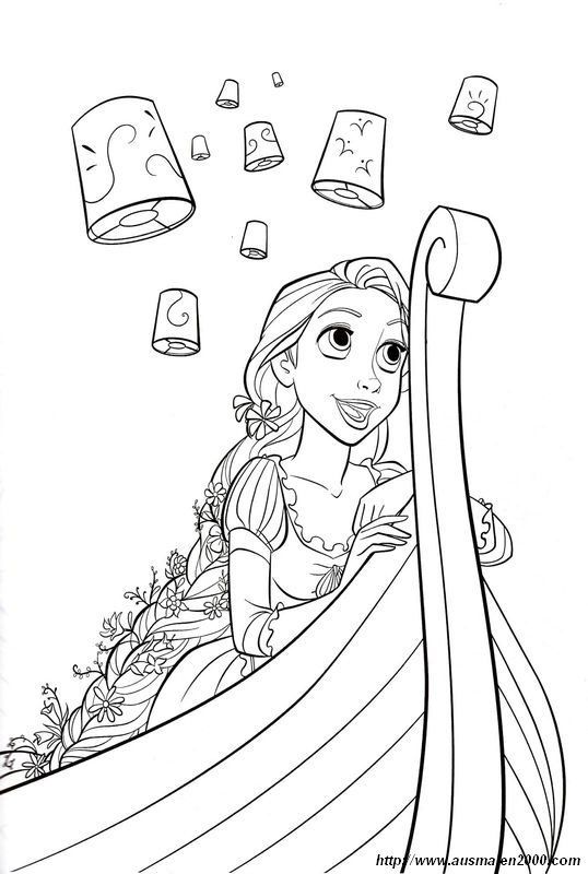 Ausmalbild disney laternen rapunzel coloringpagesfreeprintable colorear disney princesas dibujos colorear princesas disney