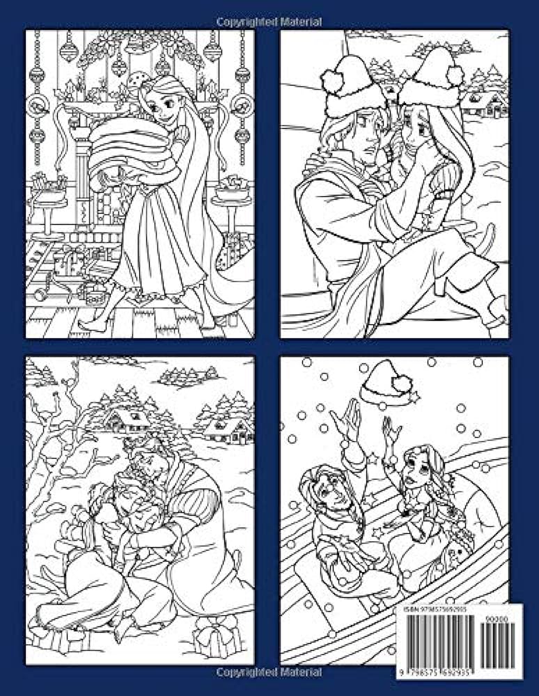 Rapunzel christmas coloring book rapunzel christmas confidence and relaxation coloring books for adults colouring page noble joel books