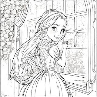 Animations az rapunzel coloring pages