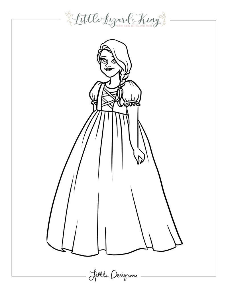 Fairytale magic rapunzel coloring page â little lizard king