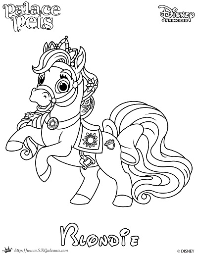 Free coloring page featuring blondie from disneys princess palace pets â