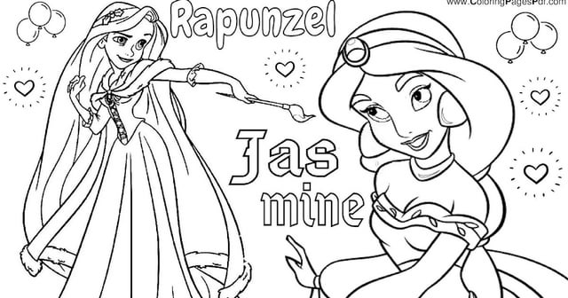 Rapunzel jasmine coloring pages rcoloringpagespdf