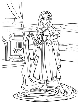Rapunzel coloring pages for kids girls boys teens adventure activity