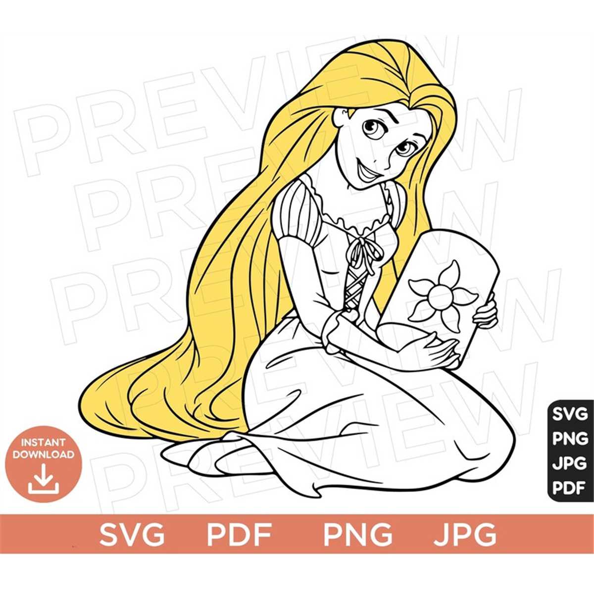Rapunzel princess vector svg tangled svg disneyland ears s