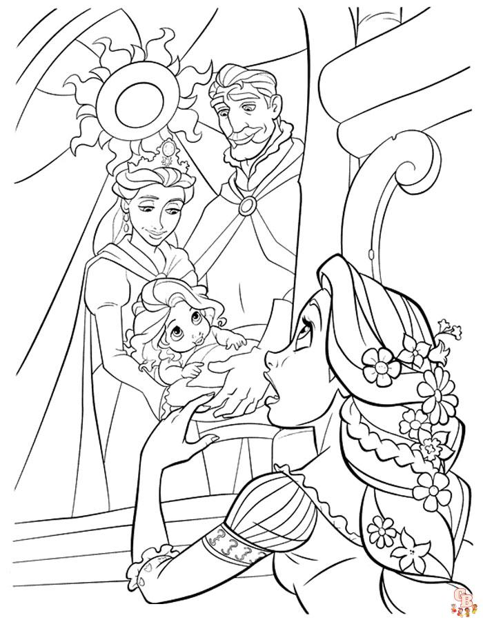 Rapunzel coloring pages