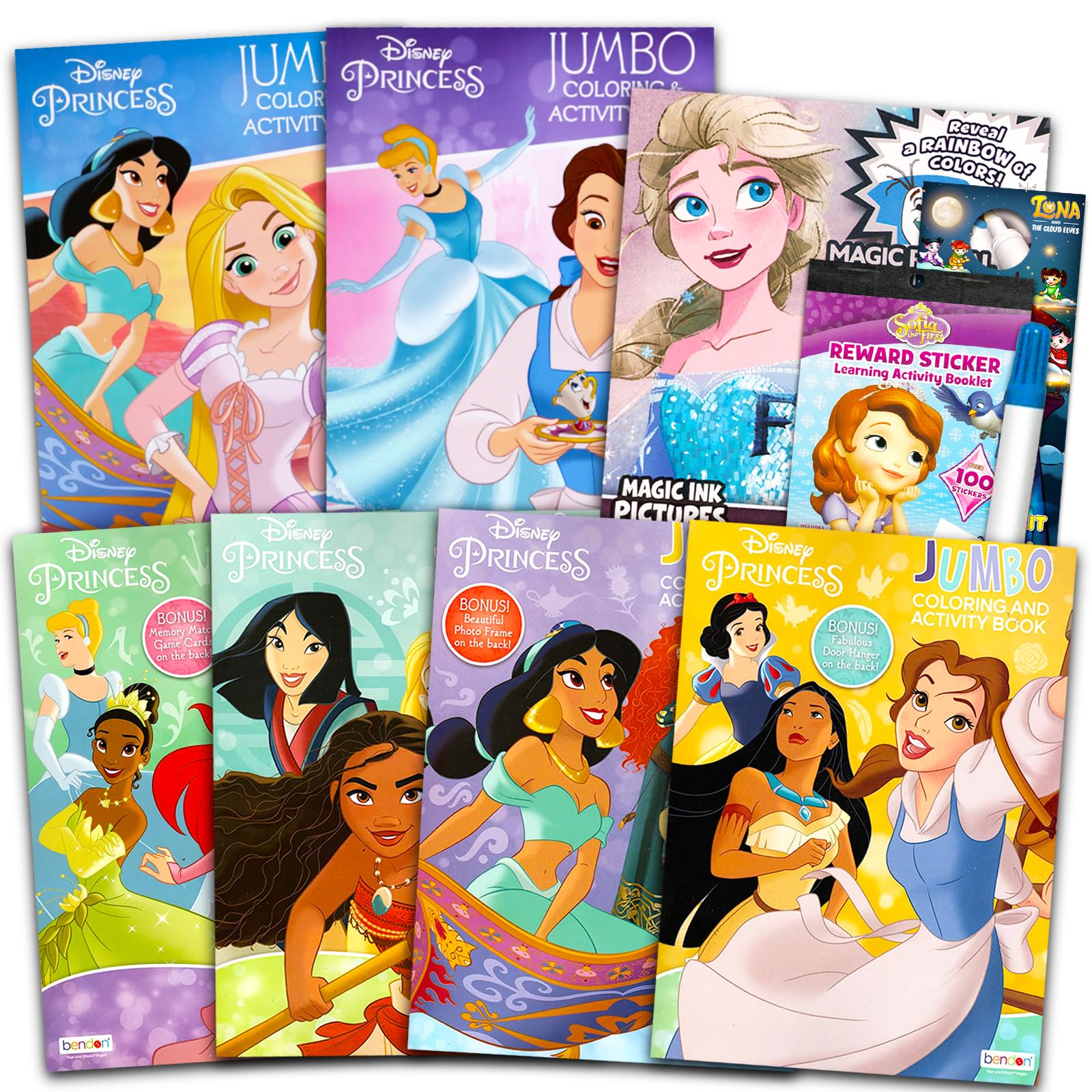 Disney princess coloring book set for kids