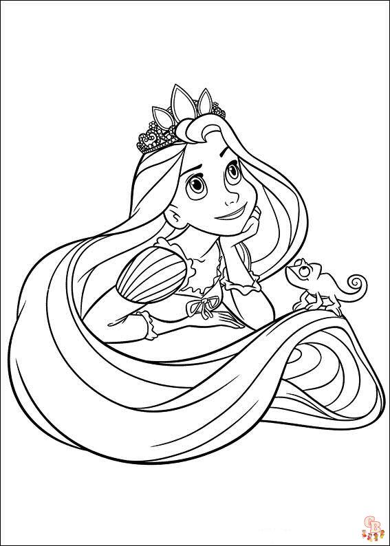 Rapunzel coloring pages
