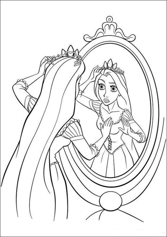 Free easy to print tangled coloring pages