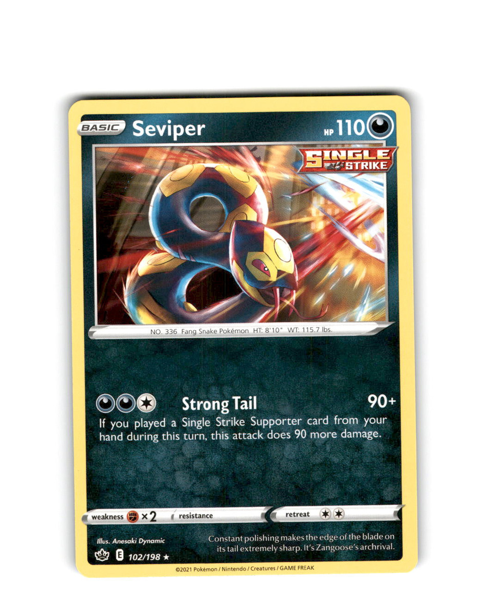 Seviper rare pokãmon card chilling reign sword shield pokemon tcg nm