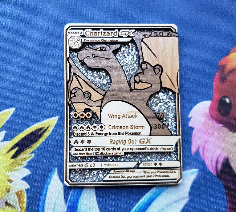 Charizard shiny wood pokemon card