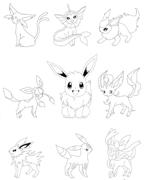 Expressive pokemon coloring pages for kids and adults