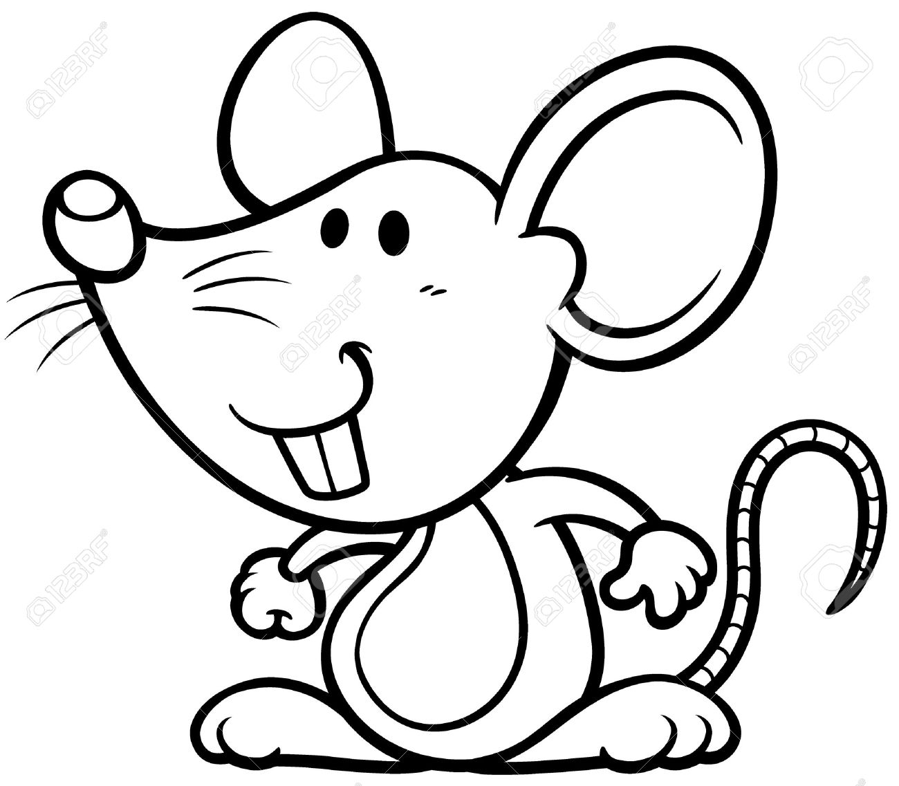 Vector illustration of cartoon rat