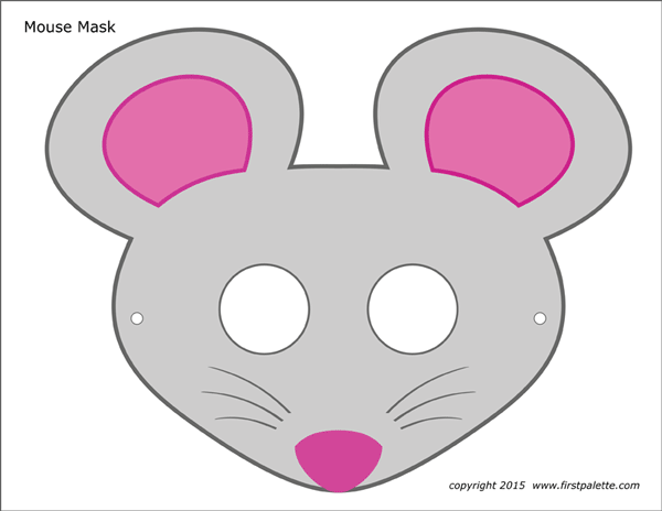 Mouse masks free printable templates coloring pages