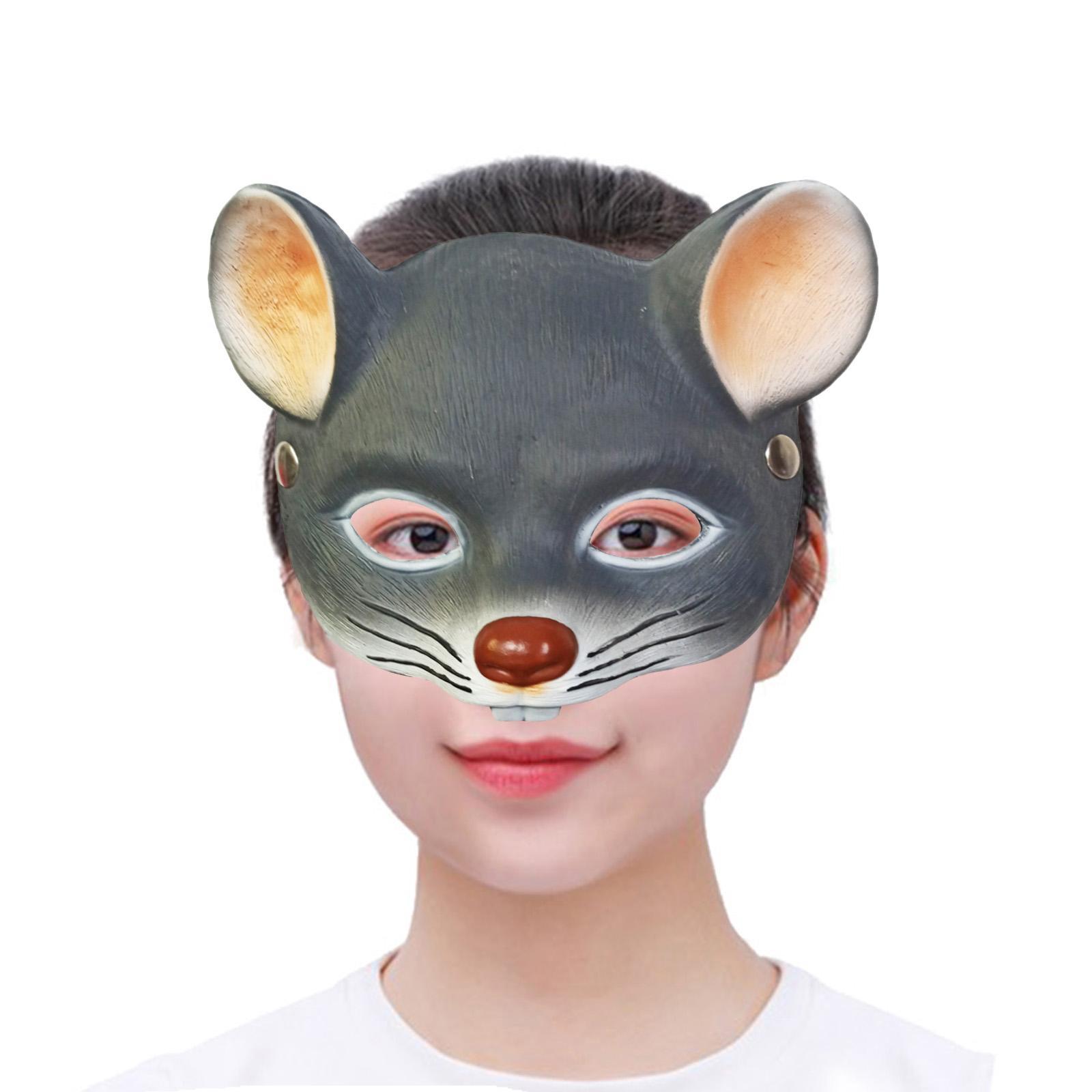 D mouse half face mask stume splay adult fancy dress rat animal mask