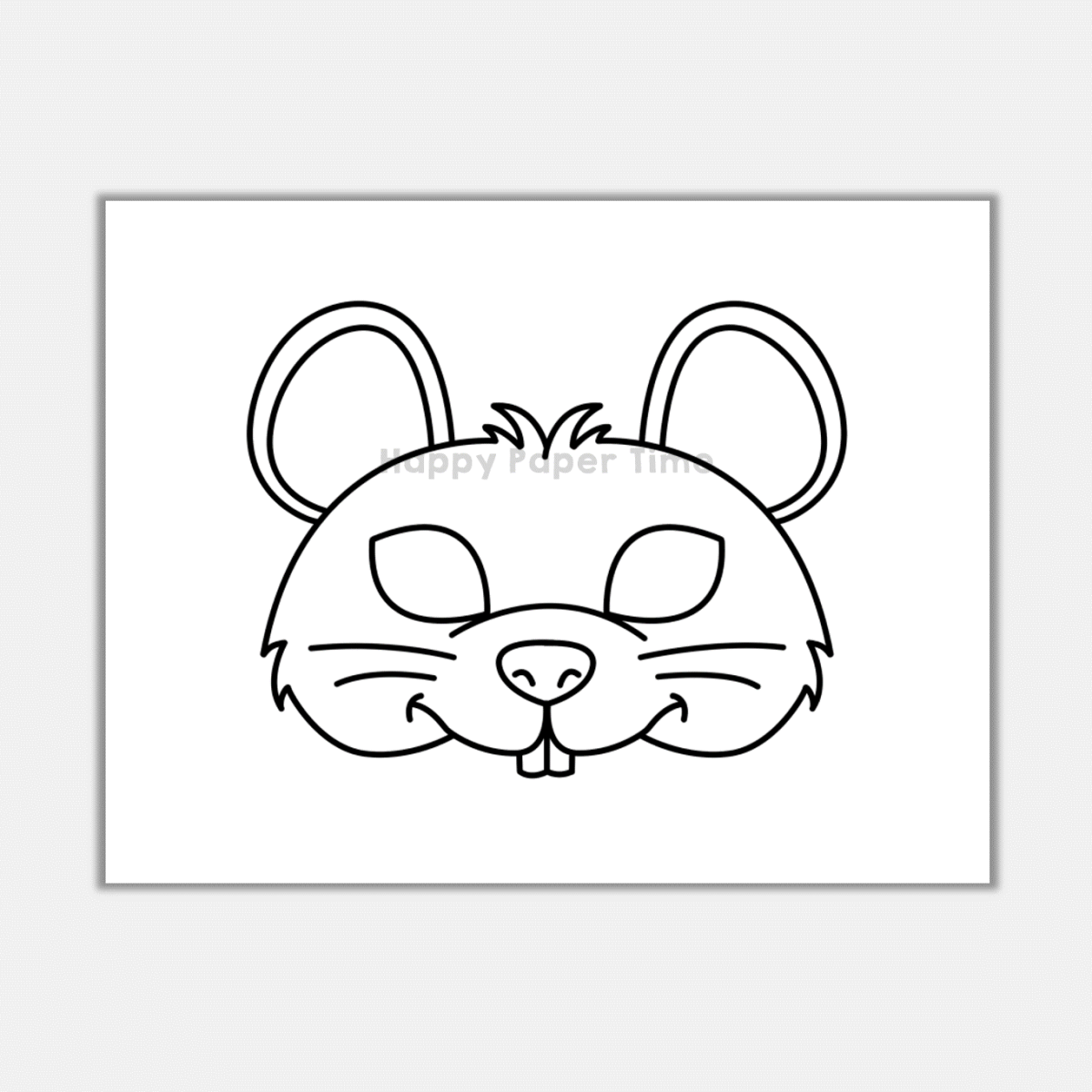 Mouse paper mask printable woodland forest animal coloring craft activity made by teachers