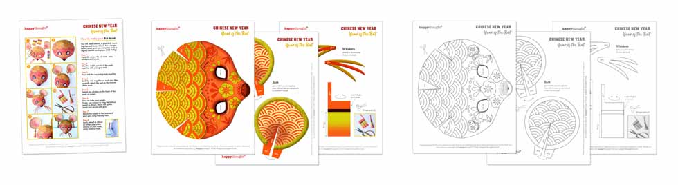 Chinese new year rat mask template be rat todayâ