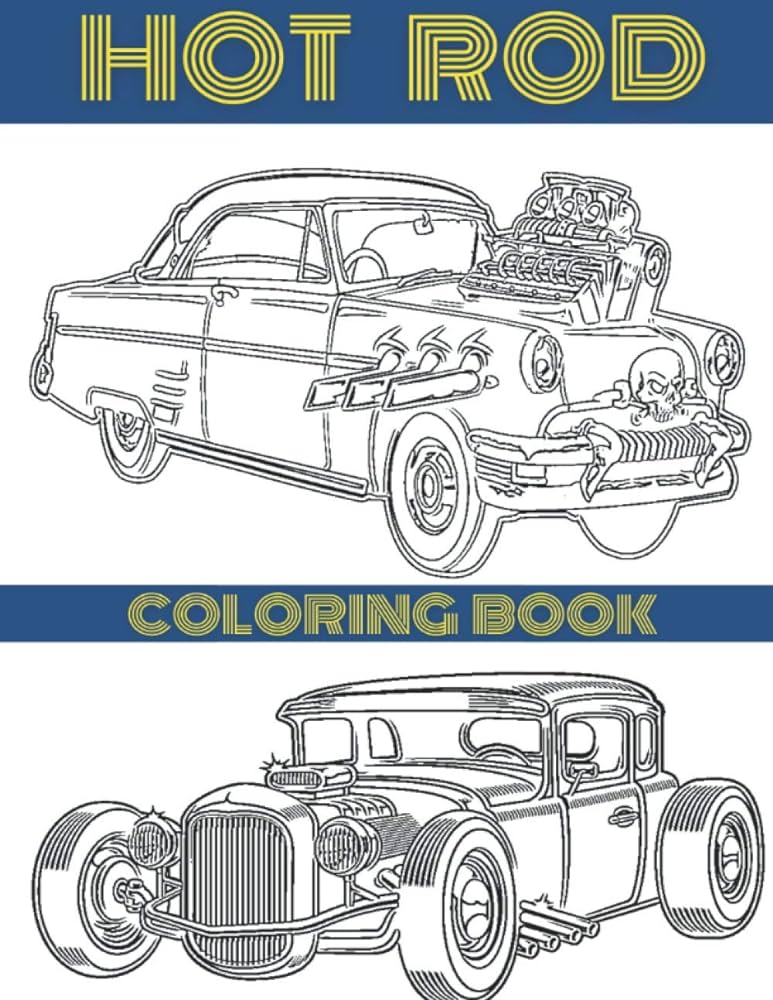Hot rod coloring book unique hot rod coloring pages gifts for adults men boys obrien frank a books