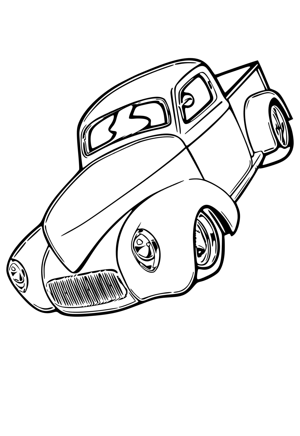 Free printable hot rod pickup coloring page for adults and kids
